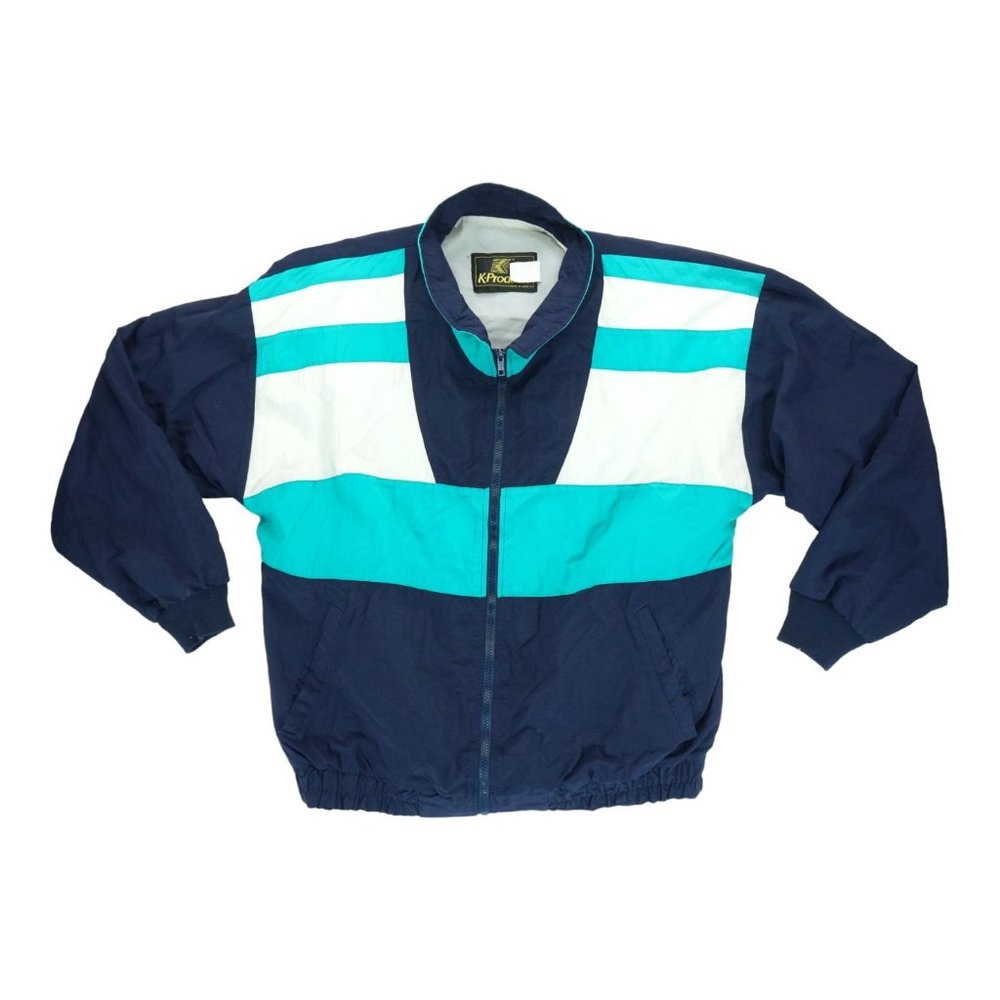 VINTAGE K‎ Products Jacket Men Large Windbreaker Colorblock Made USA 90s
